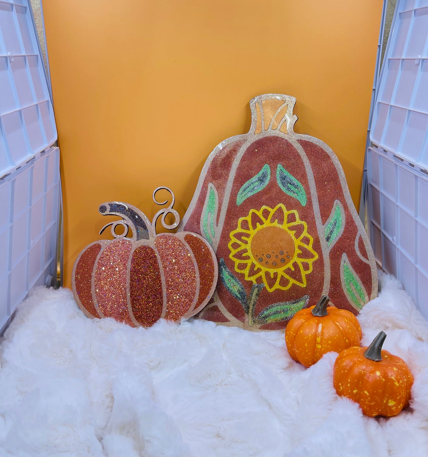 Resin Glitter Sunflower Pumpkin