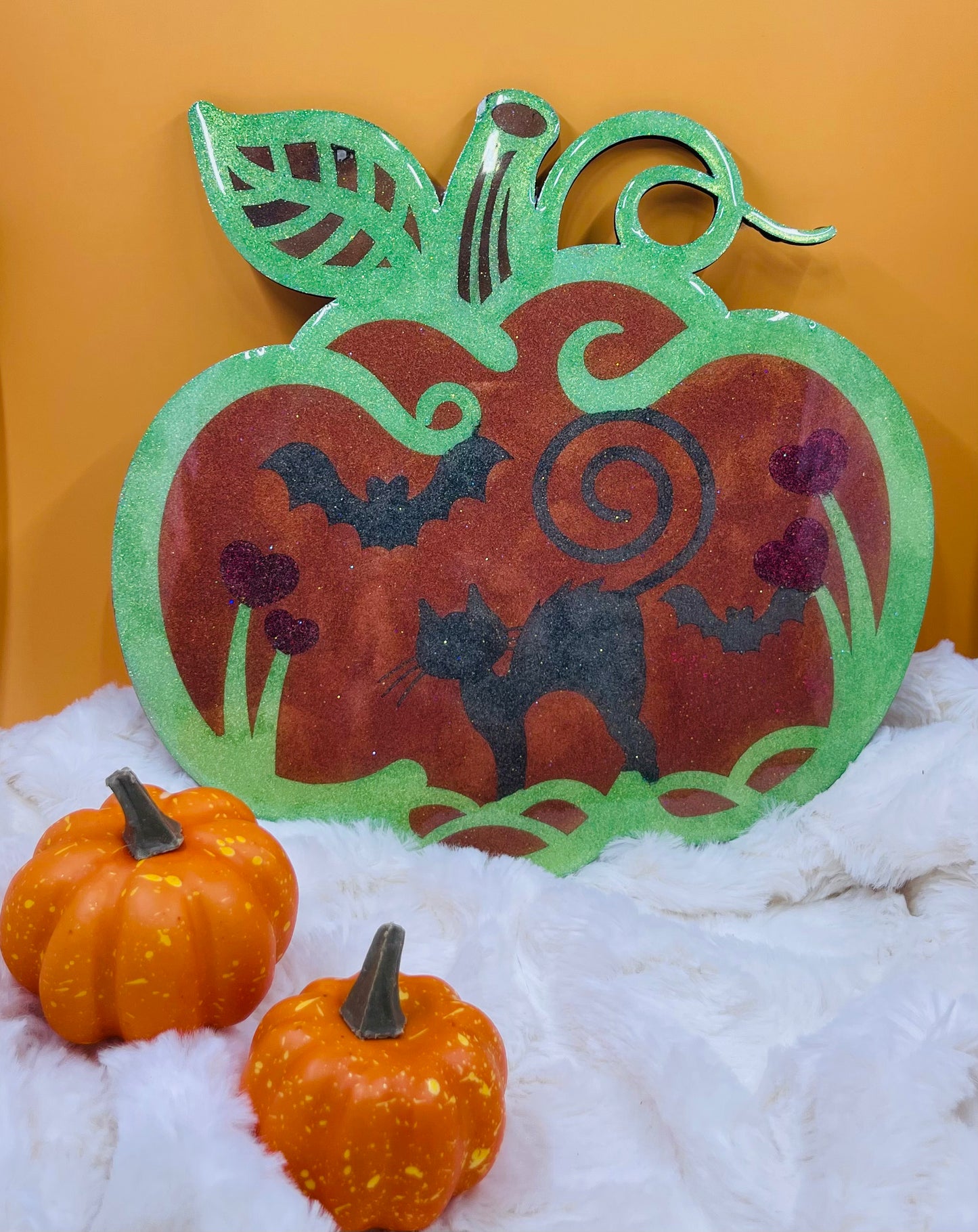 Resin Glitter Spooky Pumpkin
