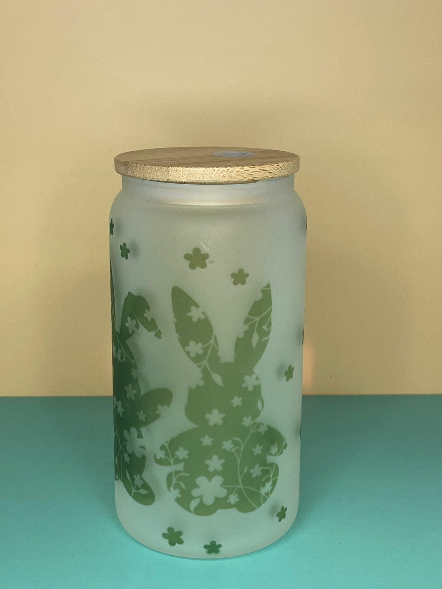 Frosted Glass Bunny Tumbler