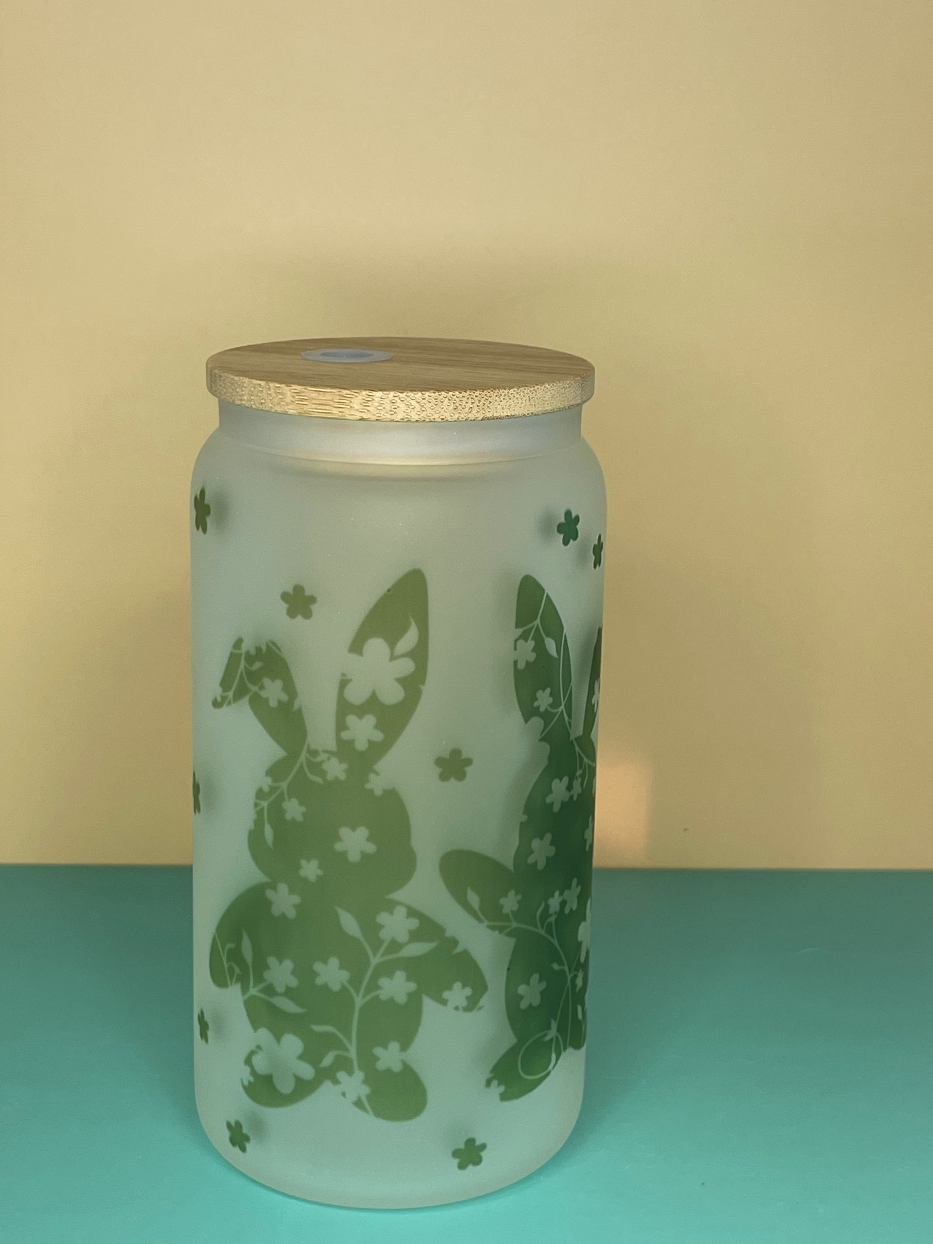 Frosted Glass Bunny Tumbler